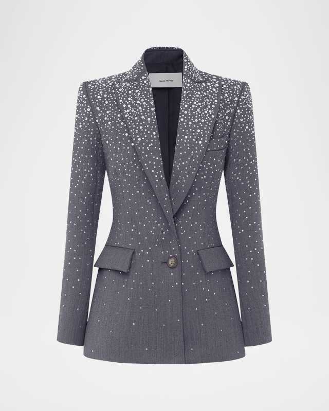 Crystal Single-Breasted Fitted Blazer